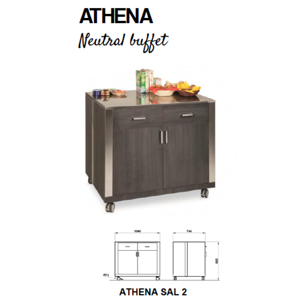 MODULE NEUTRE AVEC PORTES ET TIROIRS ATHENA SAL 2 (010MOATHSAL2)