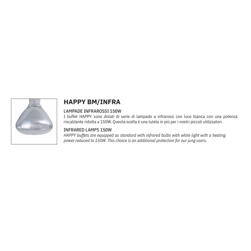 BUFFET CHAUFFANT BAIN MARIE AVEC LAMPES INFRAROUGES HAPPY 4 BM/INFRA (013HP4B/INFR)