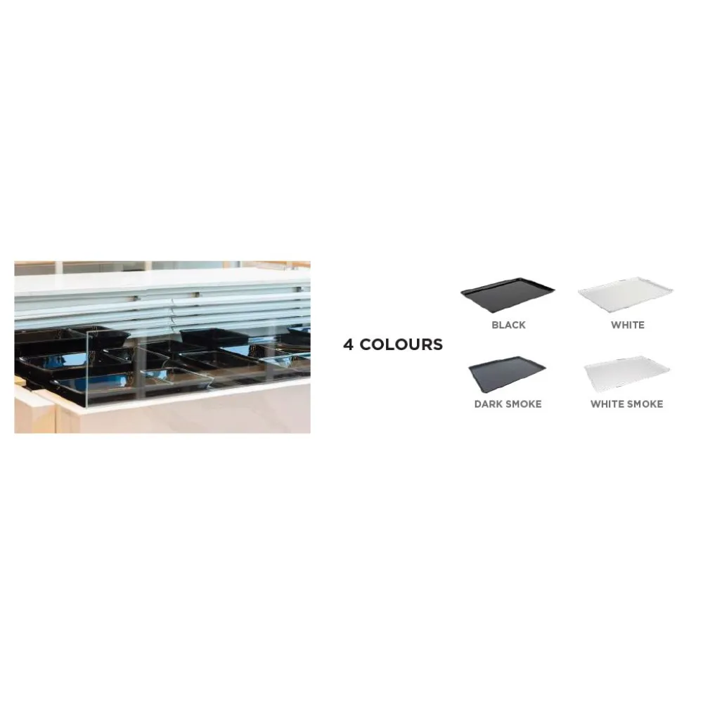 Bac Plexi GN 2/4 profondeur 20 mm en polyméthacrylate de méthyle Noir (A00009547)