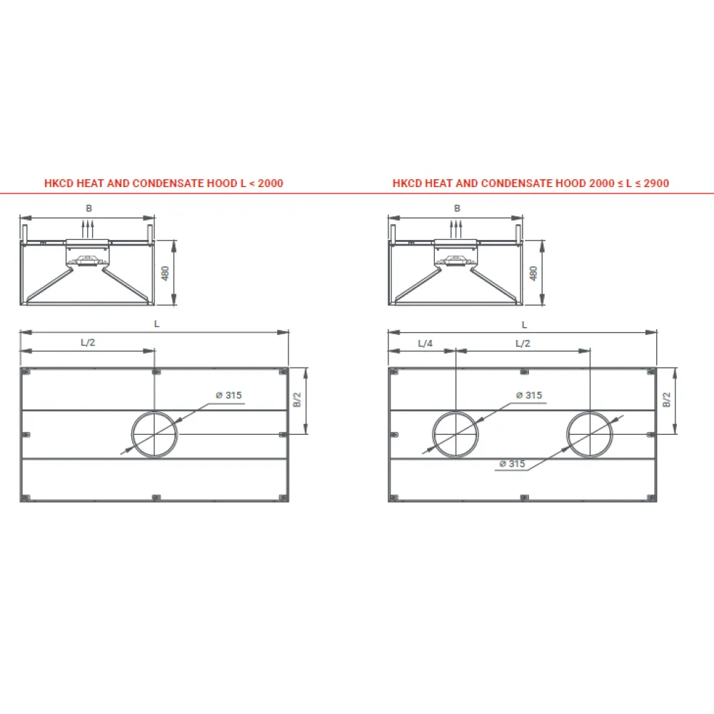 Hotte de condensation avec plaques de condensation HKCD 2000 (HKCD-200/100/48)
