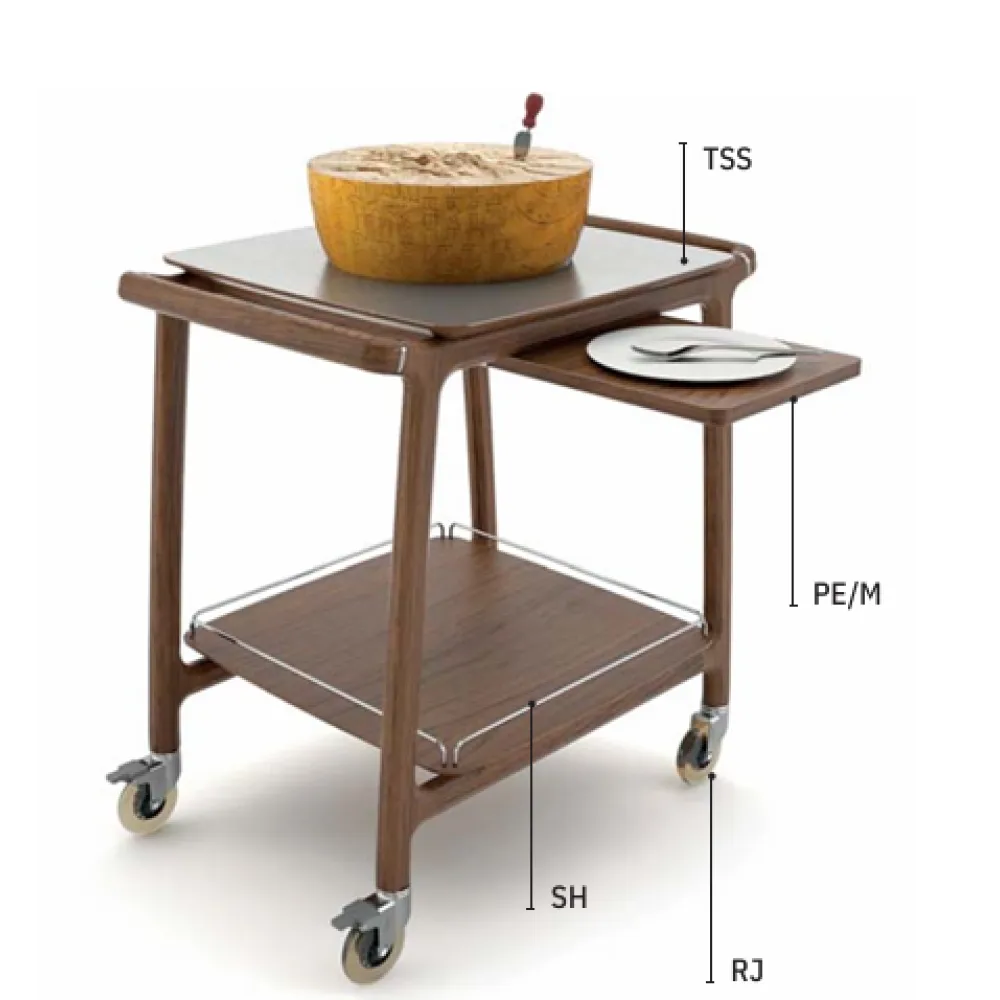 CHARIOT DE SERVICE EN BOIS ARIANNA S (005LEARI/2S)