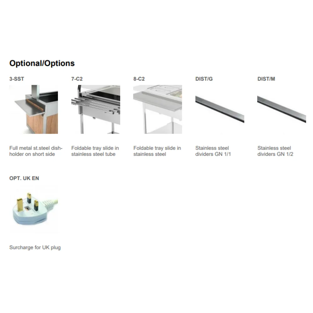 CHARIOT BAIN-MARIE EN ACIER INOXYDABLE COMPASS 3 F (02000COMP3B/FR)
