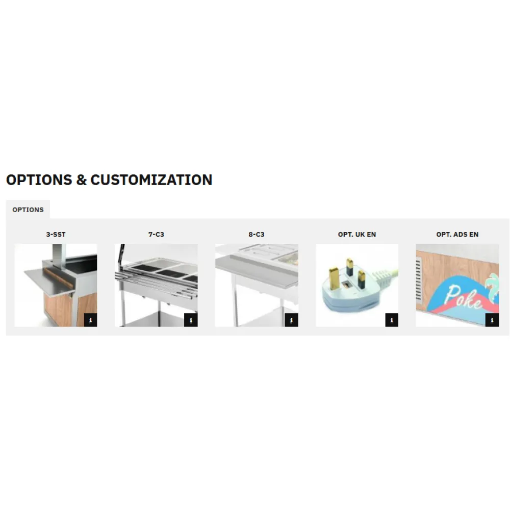 CHARIOT BAIN-MARIE EN ACIER INOXYDABLE COMPASS 3 F SEP (02000COMP3VSB/FR)