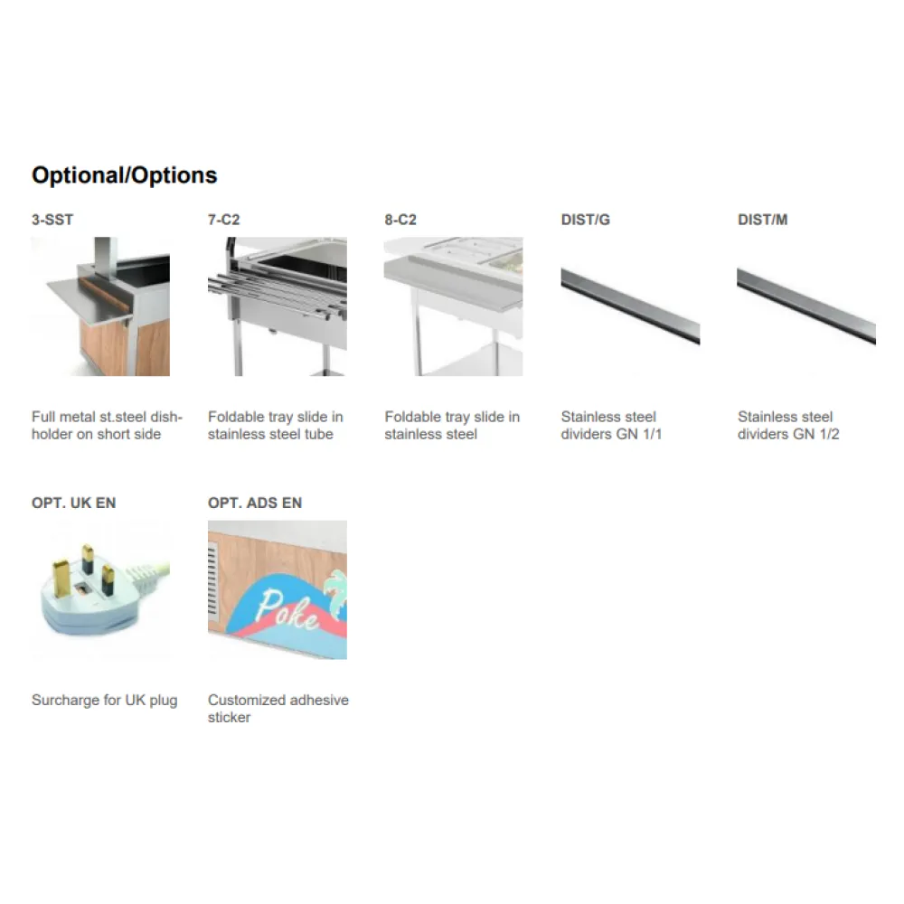 CHARIOT BAIN-MARIE EN ACIER INOXYDABLE COMPASS 2BM (02000COMP2BM)