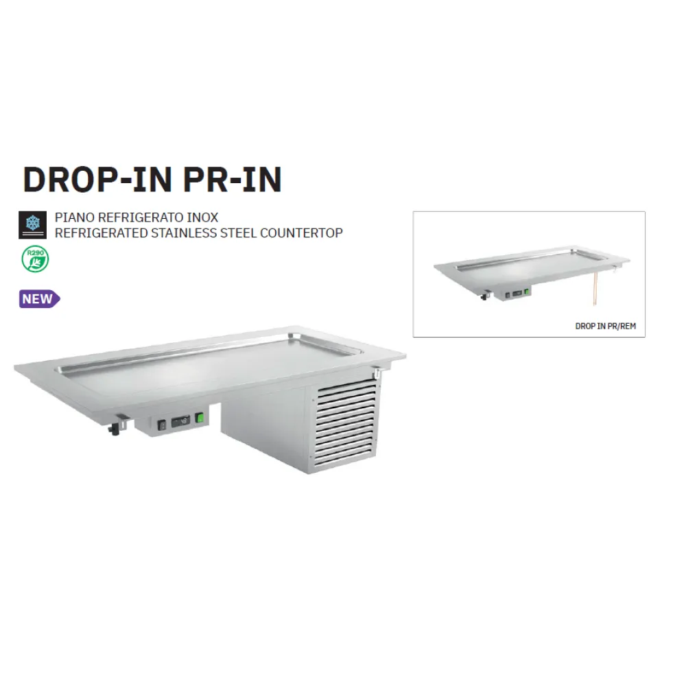 COMPTOIR RÉFRIGÉRÉ EN ACIER INOXYDABLE DROP-IN-4PR-IN (006INDROP4PR/IN)