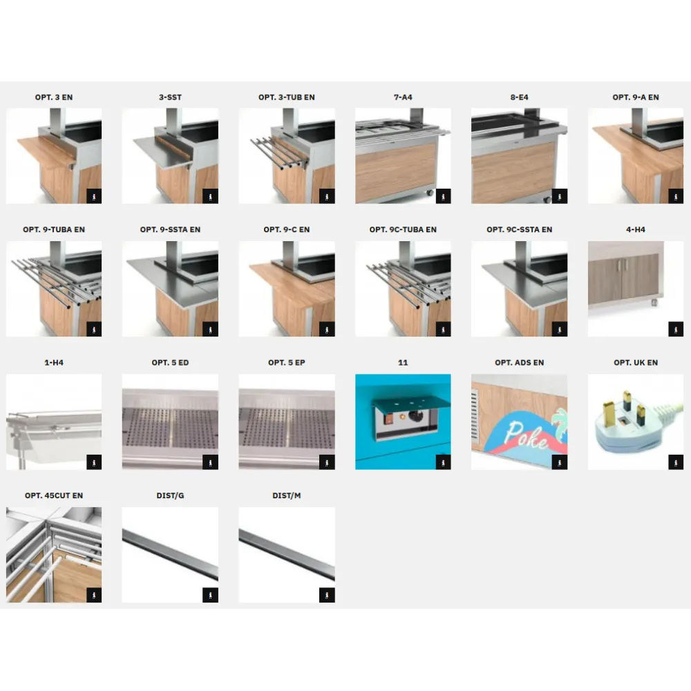 BUFFET CHAUFFANT BAIN MARIE AVEC LAMPES INFRAROUGES HAPPY 4 BM/INFRA (013HP4B/INFR)