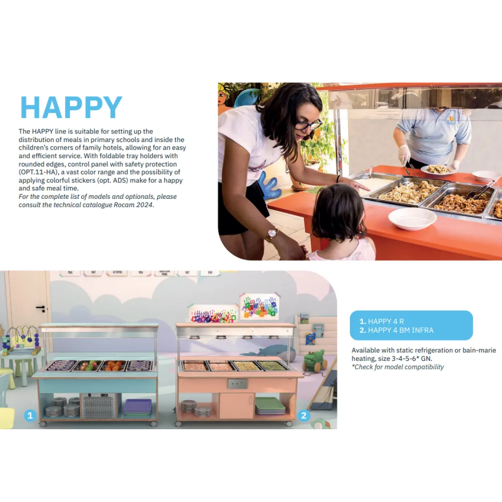 BUFFET CHAUFFANT BAIN MARIE AVEC LAMPES INFRAROUGES HAPPY 4 BM/INFRA (013HP4B/INFR)