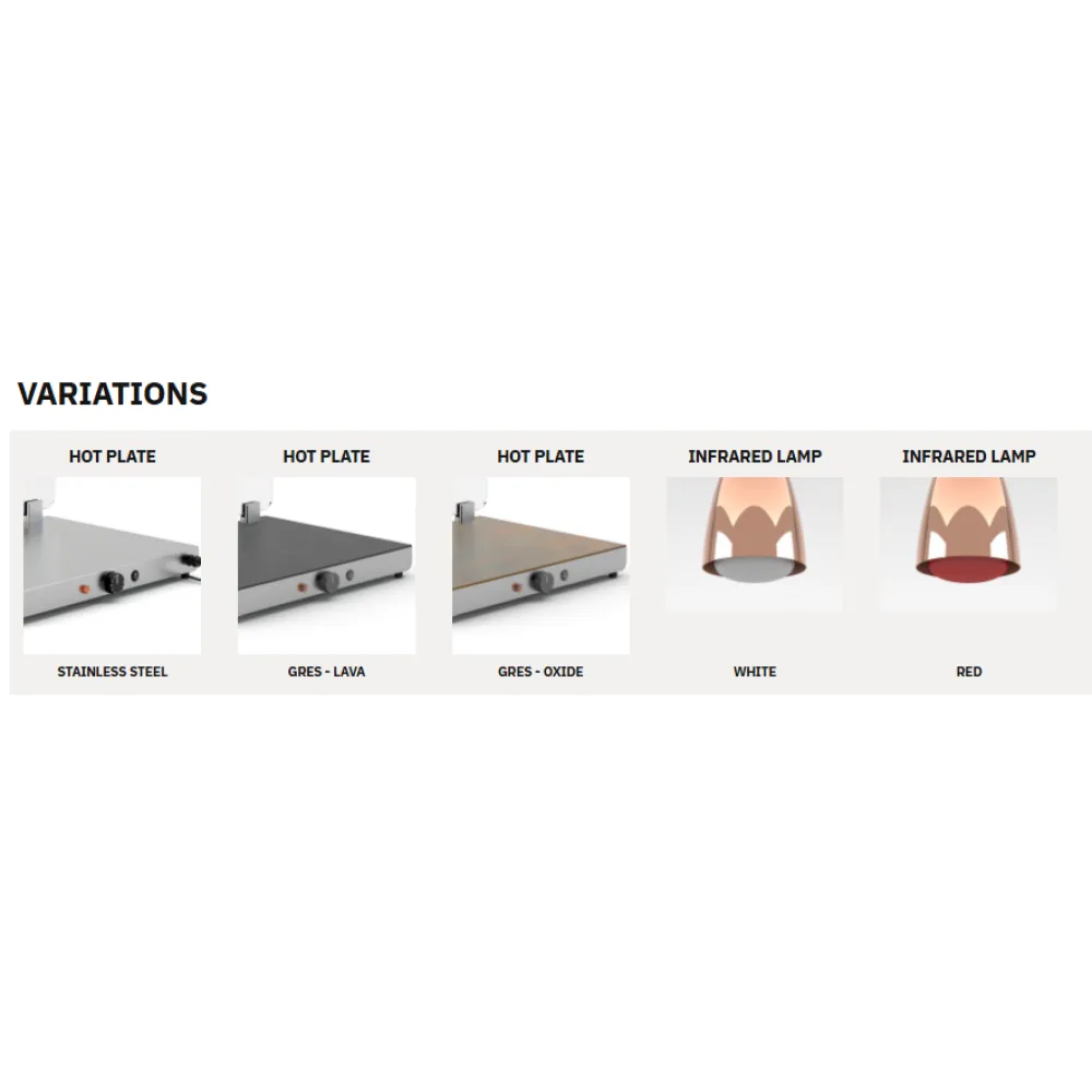 SURFACE CHAUFFANTE AVEC 2 LAMPES INFRAROUGES FLEXIBLES HELIOS 2/1 FLEX P2 (034CRHEL2/1FLP2)