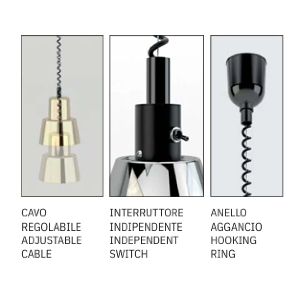 LAMPE CHAUFFANTE INFRAROUGE SUSPENDU HELIOS AIR P3 (034CRHELAIR-RITP1)