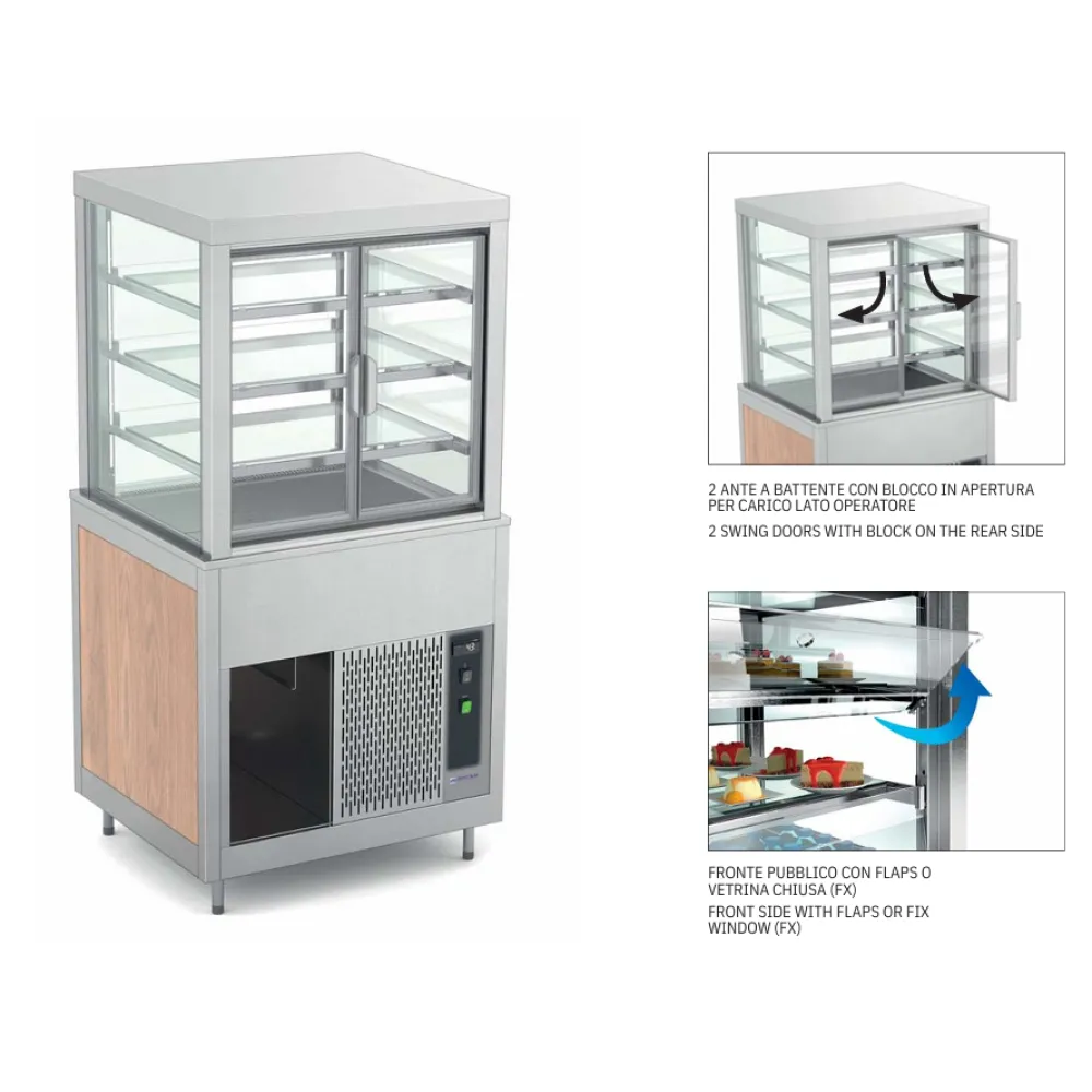 VITRINE VENTILÉE AVEC ÉTAGÈRES OUVRABLES EN VERRE OMNIA 2DSP (01900OMNDSP2)