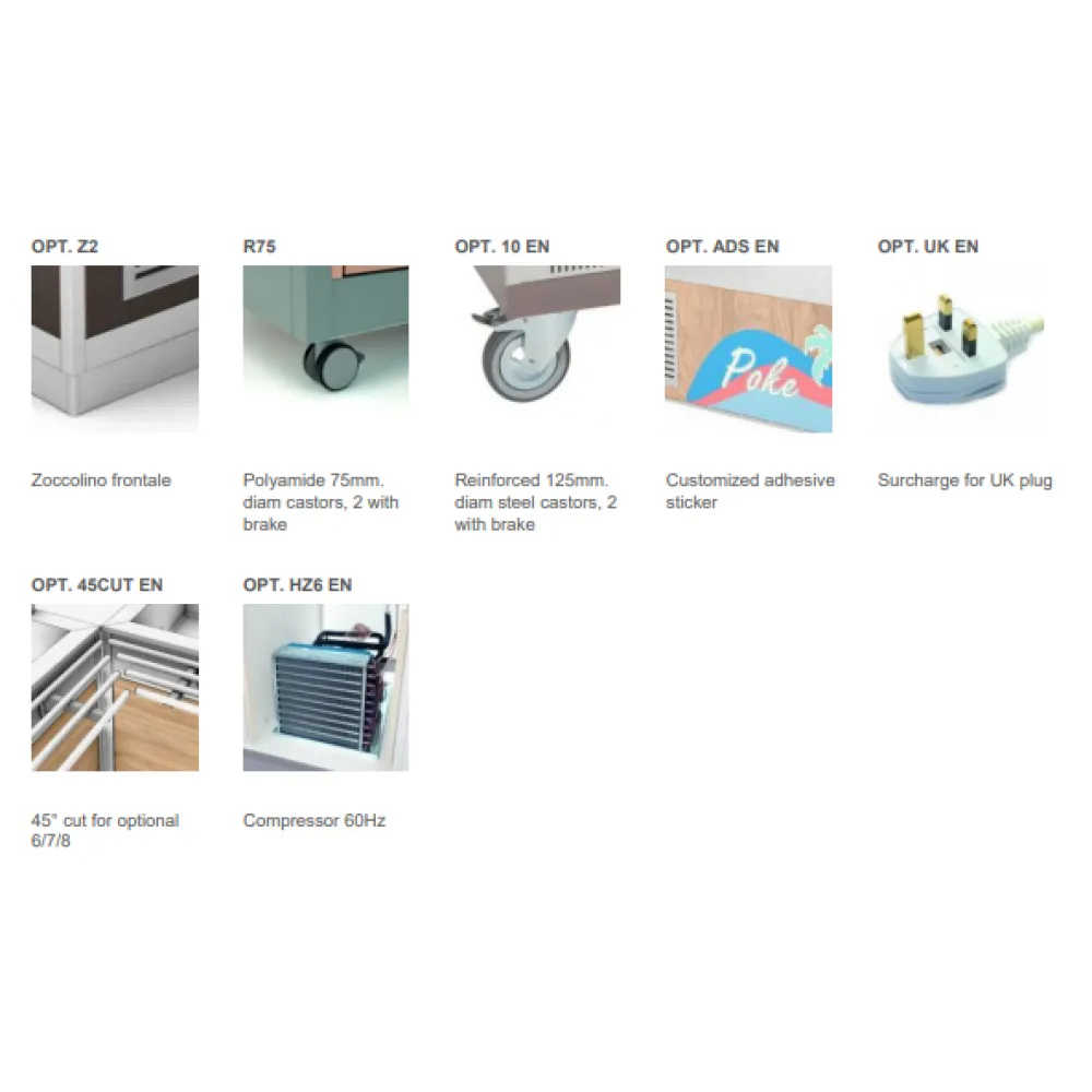 BUFFET RÉFRIGÉRÉ AVEC PLAN DE TRAVAIL EN ACIER INOXYDABLE OMNIA 4PR-IN (01900OM4PR/IN)