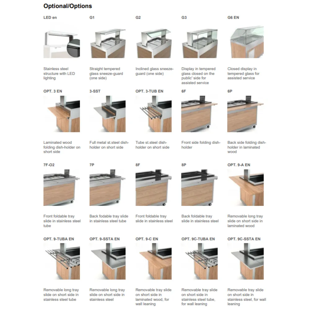 BUFFET RÉFRIGÉRÉ AVEC PLAN DE TRAVAIL EN ACIER INOXYDABLE OMNIA 4PR-IN (01900OM4PR/IN)