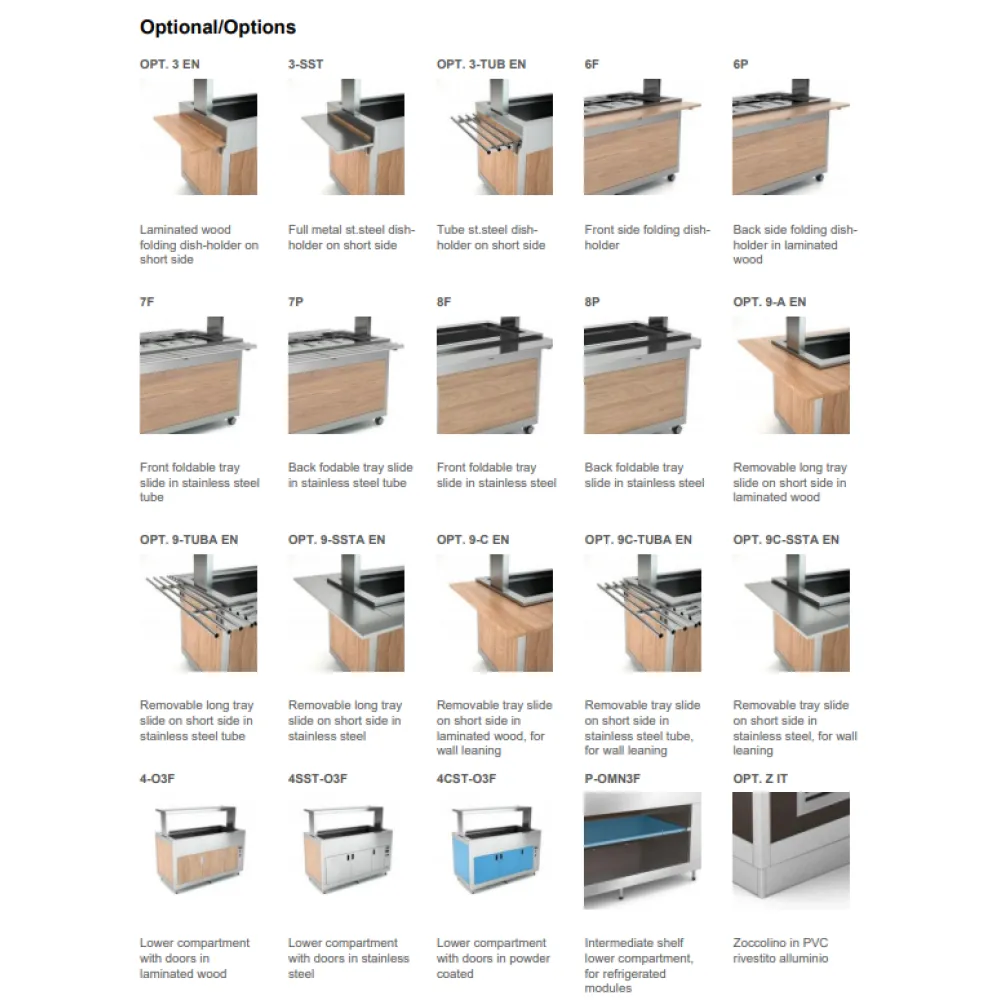 BUFFET RÉFRIGÉRÉ AVEC PLAN DE TRAVAIL EN HANEX® BETACRYL OMNIA 3PR (01900OM3PR)