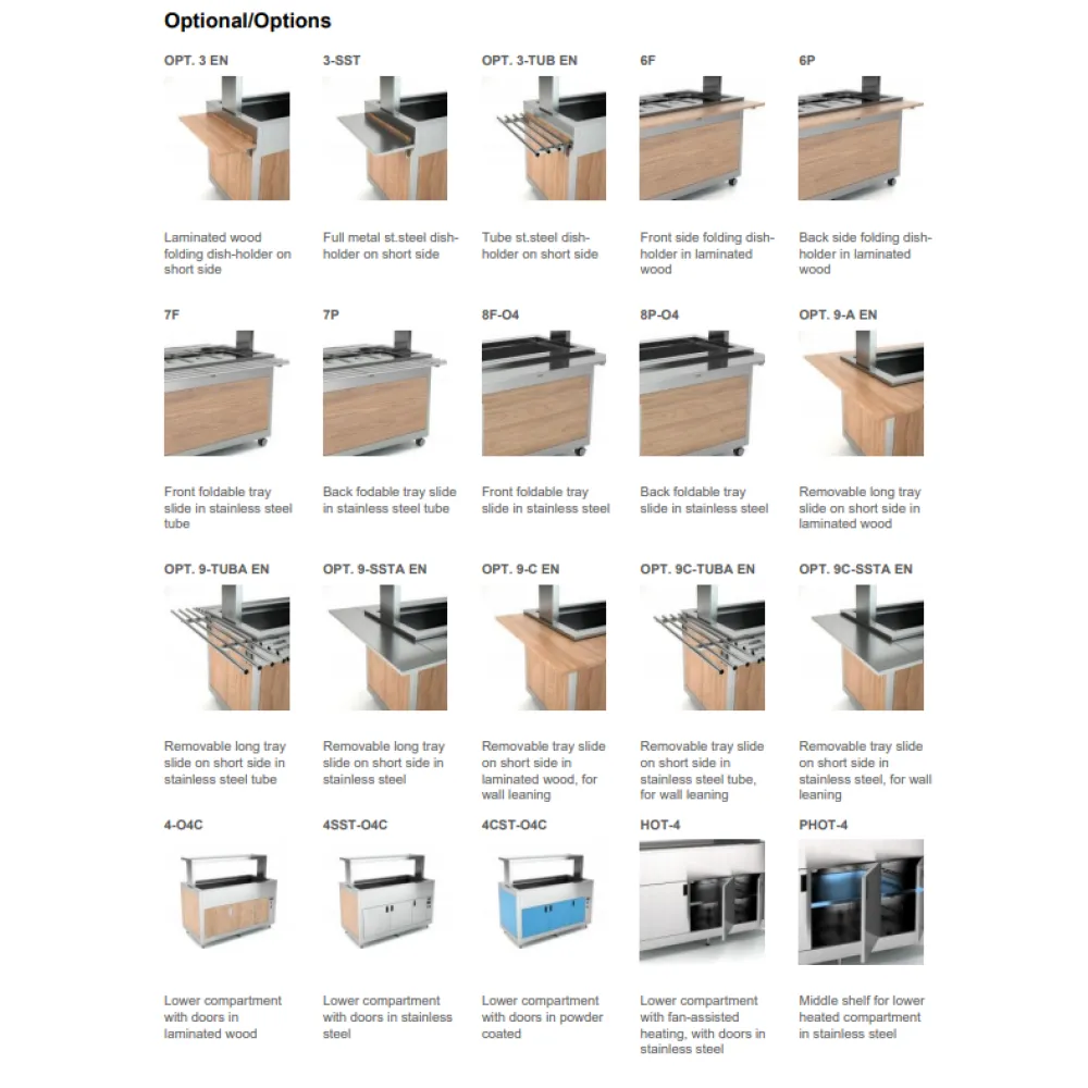 BAIN-MARIE BUFFET CHAUD AVEC DES MARMITES SÉPARÉES OMNIA 4BM/SEP (01900OM4BMSEP)