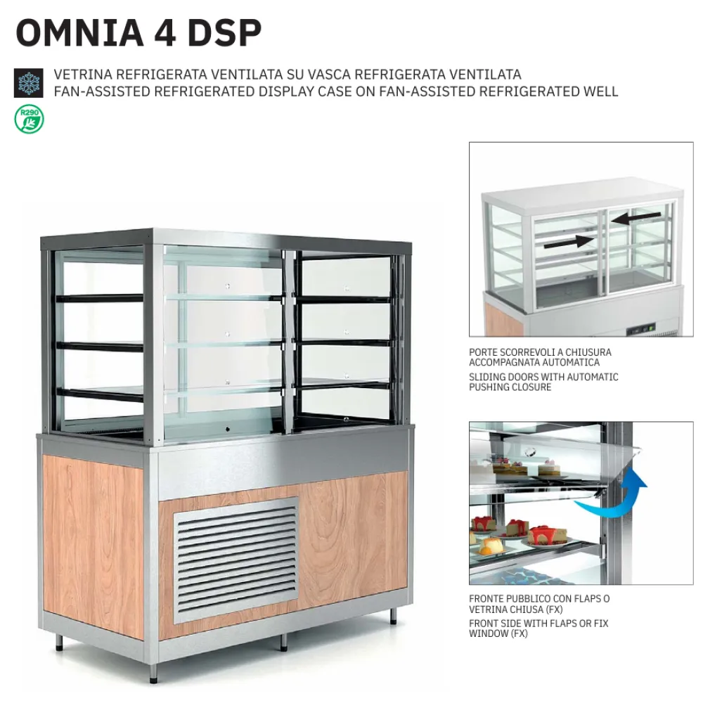 VITRINE VENTILÉE AVEC VITRINES FIXES OMNIA 4DSP/FX (01900OMNDSP/FX)