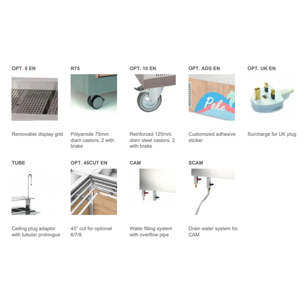 BUFFET AVEC PLATEAU CHAUFFANT EN ACIER INOXYDABLE OMNIA 4PC-IN (01900OM4PC/IN)