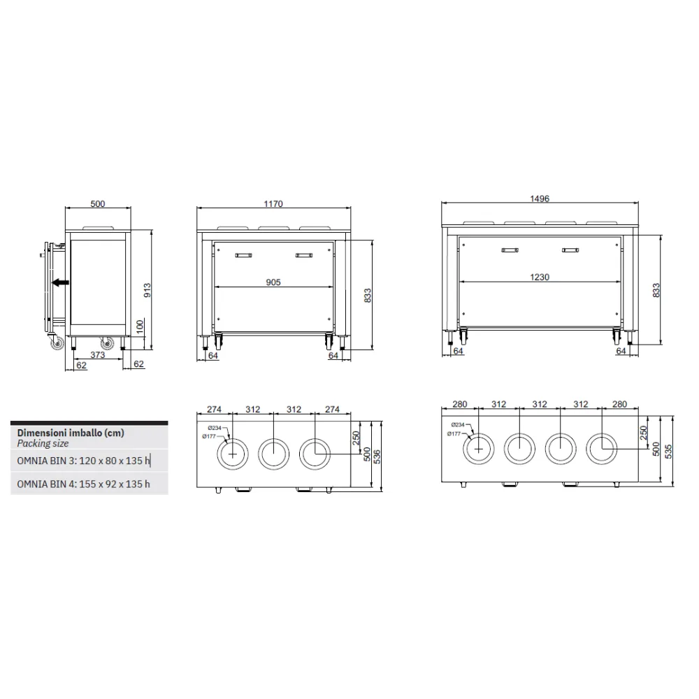 MODULE DE TRI DES DÉCHETS OMNIA BIN3 (01900OMBIN3)