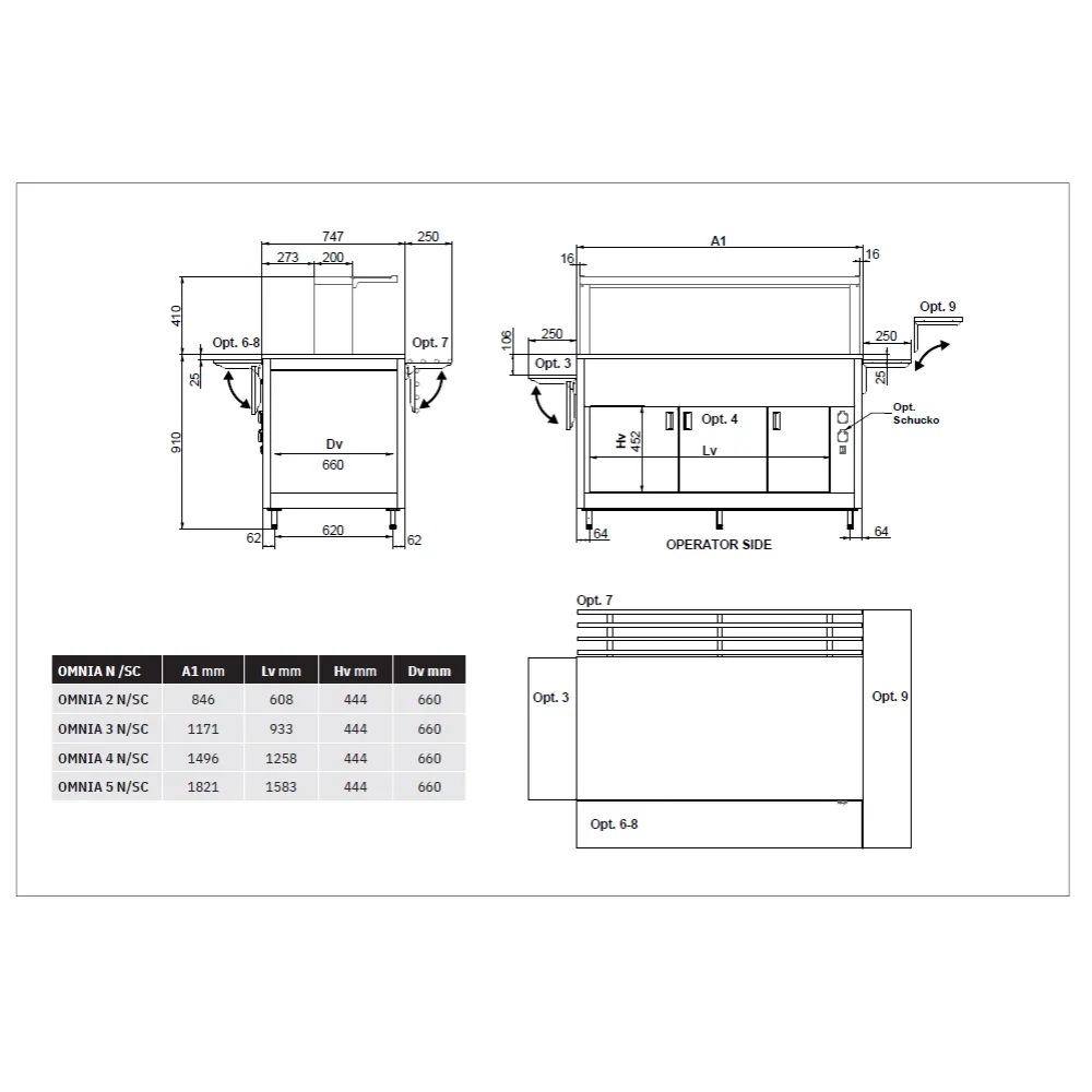 MODULE NEUTRE AVEC COMPARTIMENT INFÉRIEUR CHAUFFÉ OMNIA 2N/SC (01900OM2NSC)