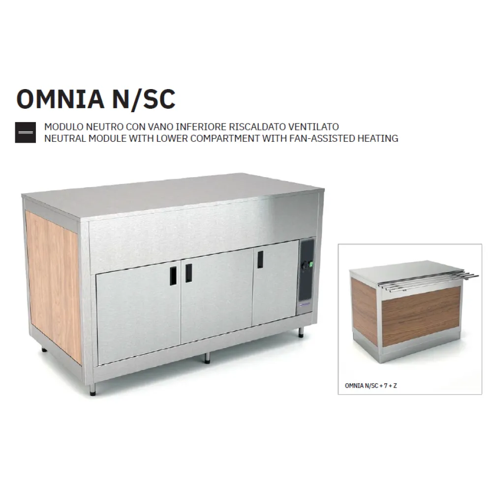 MODULE NEUTRE AVEC COMPARTIMENT INFÉRIEUR CHAUFFÉ OMNIA 2N/SC (01900OM2NSC)