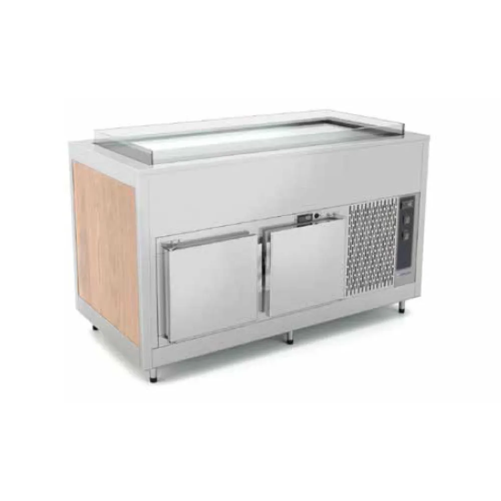 BUFFET RÉFRIGÉRÉ AVEC PLAN DE TRAVAIL HANEX® BETACRYL ET COMPARTIMENT INFÉRIEUR FROID OMNIA 3PR/SF (01900OM3PRSF)