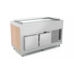 BUFFET RÉFRIGÉRÉ AVEC PLAN DE TRAVAIL HANEX® BETACRYL ET COMPARTIMENT INFÉRIEUR FROID OMNIA 3PR/SF