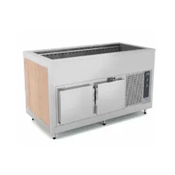 BUFFET FROID À VENTILATION AVEC COMPARTIMENT INFÉRIEUR FROID OMNIA 3RV/SF