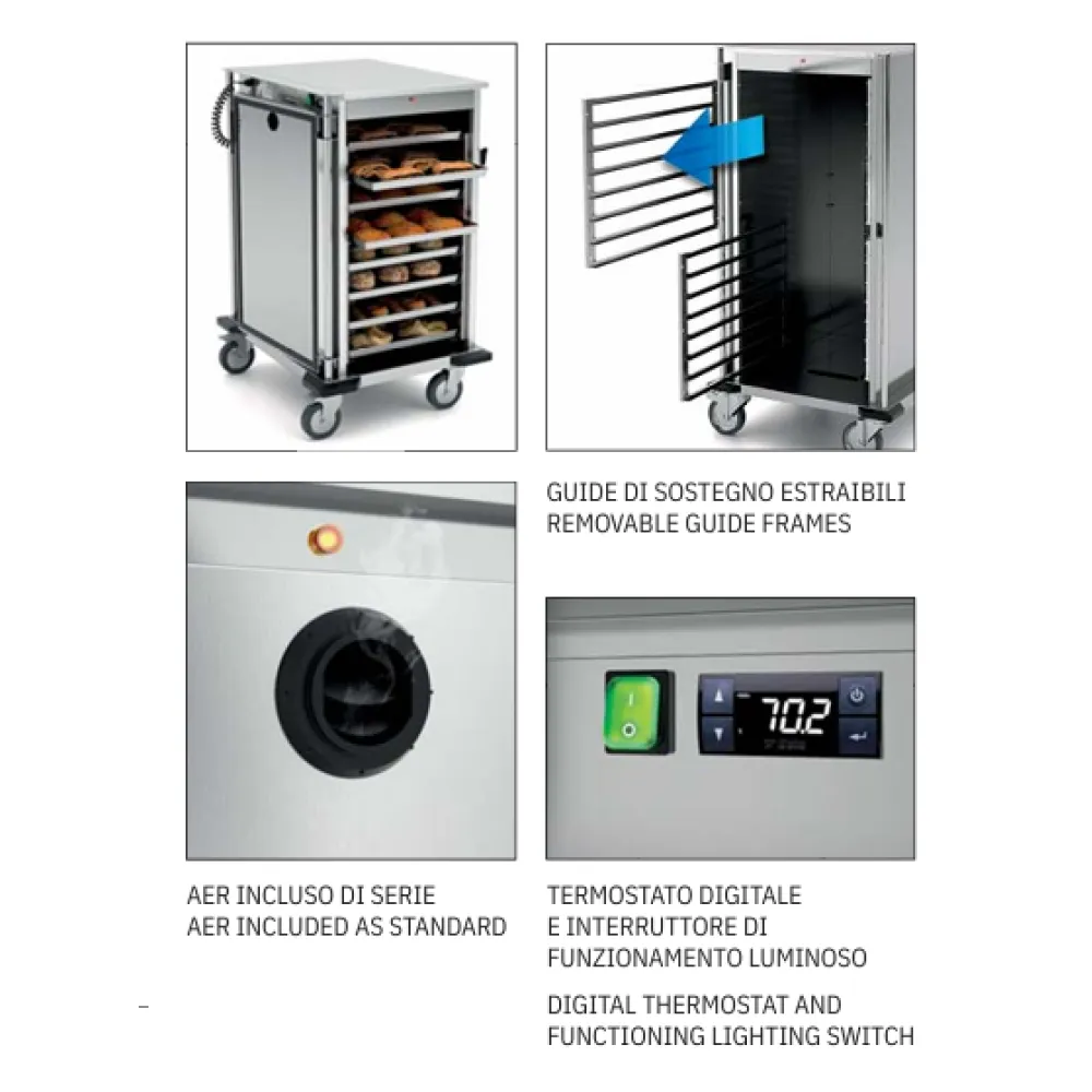 ARMOIRE CHAUDE INOX SUR ROULETTES THERMOVEGA BAKE (039TH6/4L8)