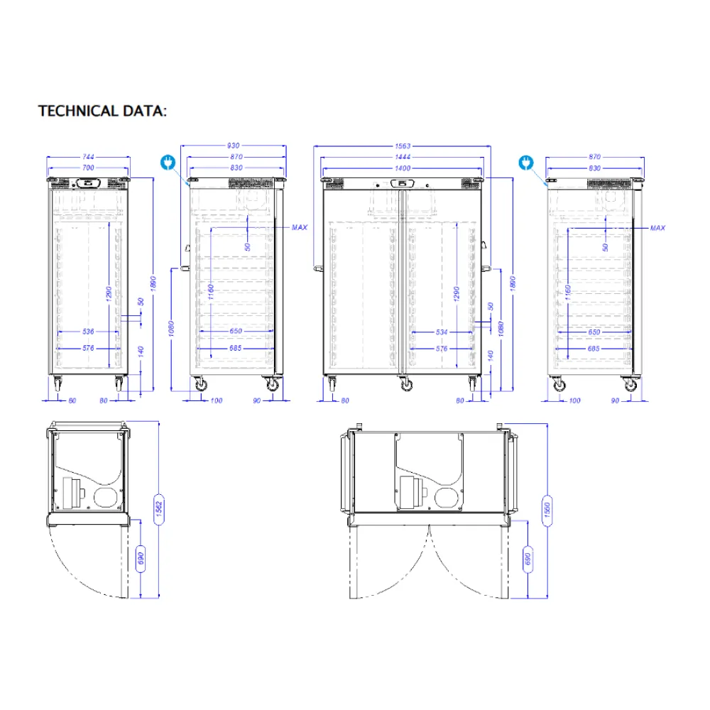 Armoire réfrigérée pour banquet, simple (BC01-075GV)