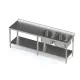 Table en métal avec évier double et plateau 2100 (BHS-PLA2-210/60/85)