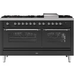 Cuisinière avec four Nostalgie 150 cm P15FNE3 9 brûleurs avec plaque de cuisson