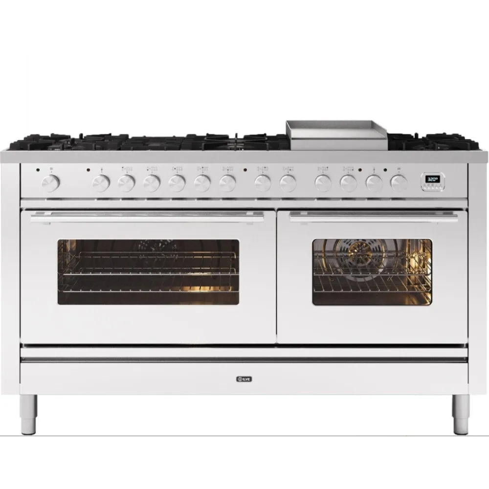 Cuisinière avec four Professional Plus 150 cm P15FWE3 9 feux avec plaque de cuisson