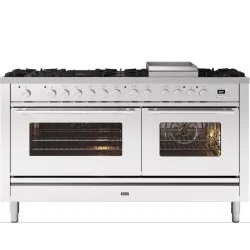 Cuisinière avec four Professional Plus 150 cm P15FWE3 9 feux avec plaque de cuisson