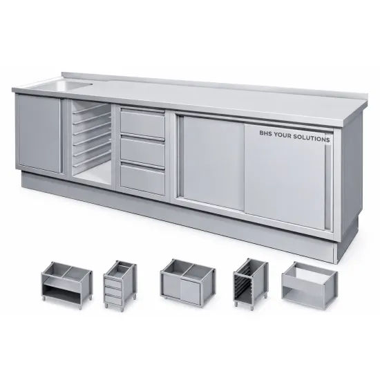 Modules de mobilier en inox