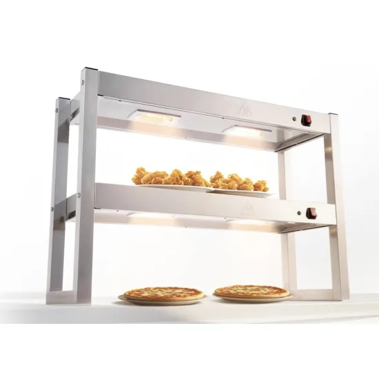 Étagère chauffante à deux niveaux pour aliments