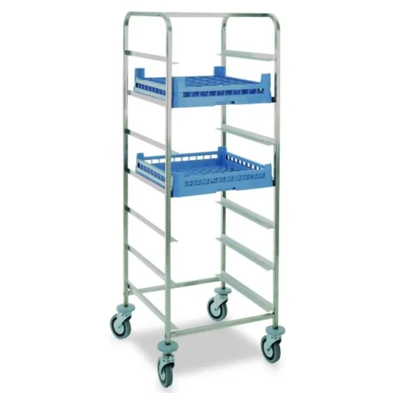 Chariot pour paniers de lave-vaisselle avec étagère à assiettes