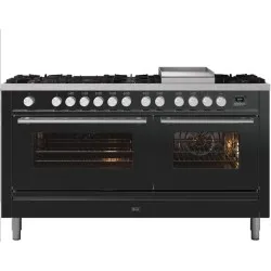 Cuisinière avec four Professional Plus 150 cm P15FWE3 9 feux avec plaque de cuisson