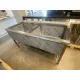 Table en acier inoxydable avec deux bacs et étagère grillagée (DV2-PSA-165/75/85)