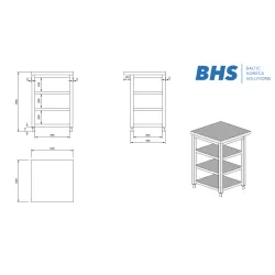 Support en acier inoxydable avec 3 étagères