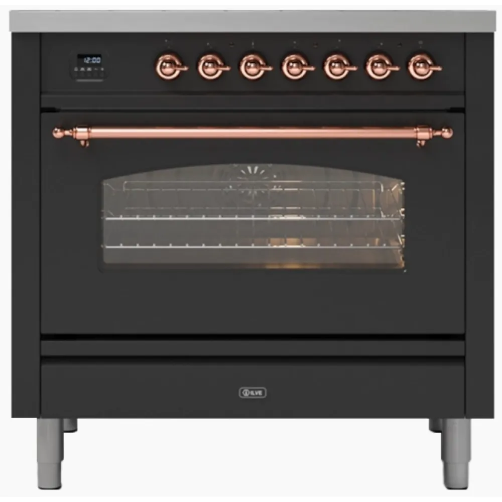 Cuisinière avec four Nostalgie P09PNE3, 4 brûleurs + 1 brûleur allongé