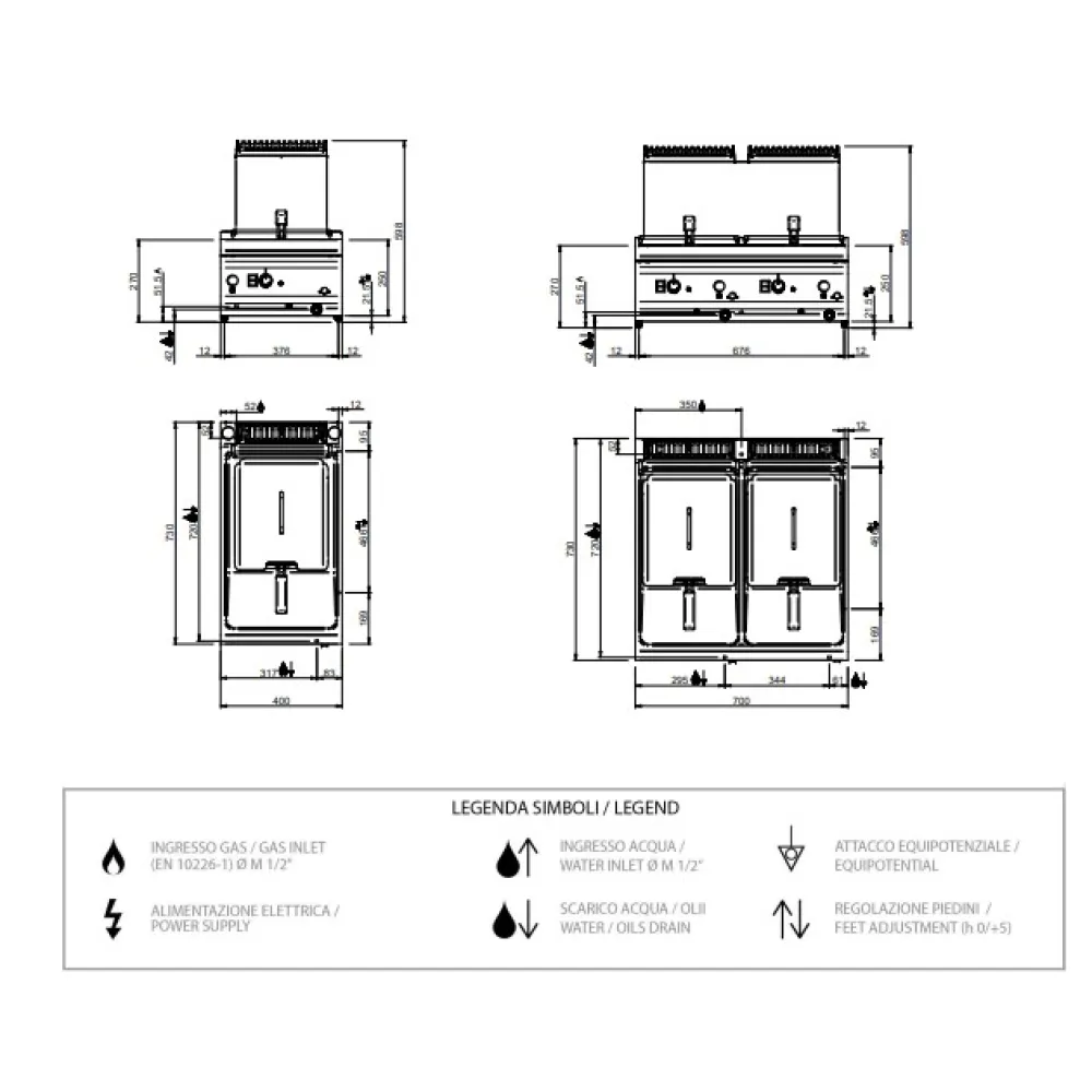 Friteuse à gaz  9 l MFRG74T