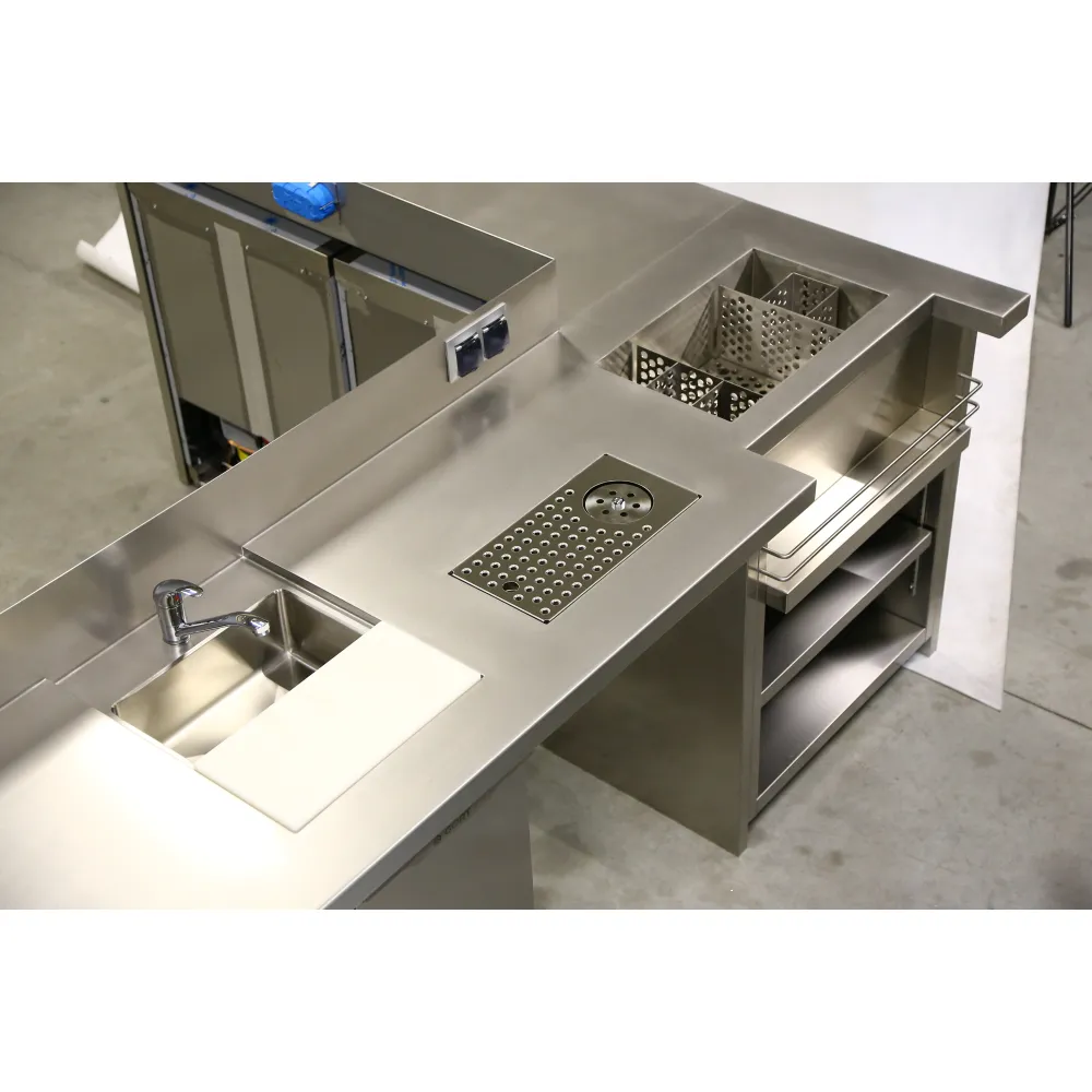 Bar station with basins and bottle racks 1100 (BHS-7009-120/70/90)