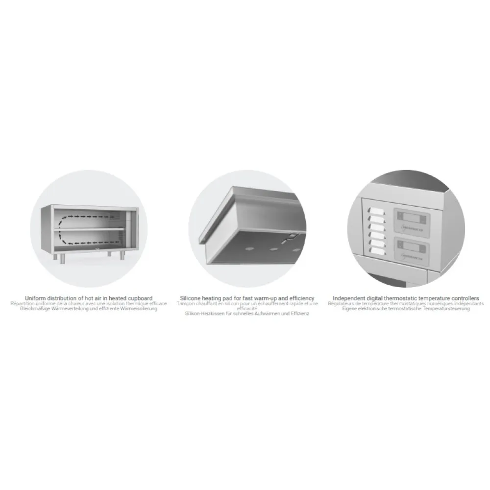 Armoire chauffante avec bain-marie 2 GN1/1 (BHS-Z-WM2-NLU-90/65/90)