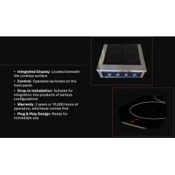 500 SEMI PRO Cuisinière à induction INDCT2-SEMI-R (avec boîtier générateur)