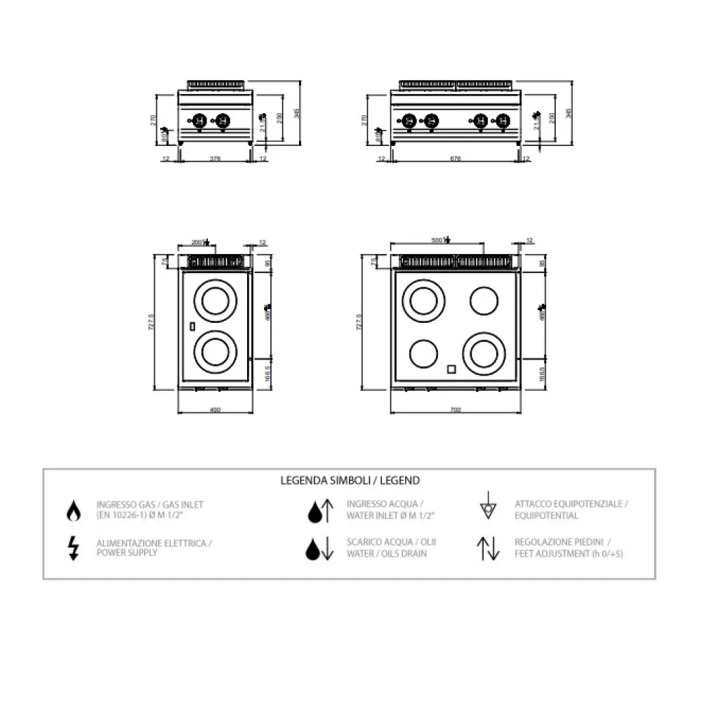 Plaque de cuisson vitrocéramique 4 zones 8.6 kW (MVC77T)