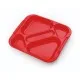 5-compartment food tray Red Polypropylene (AR21050)