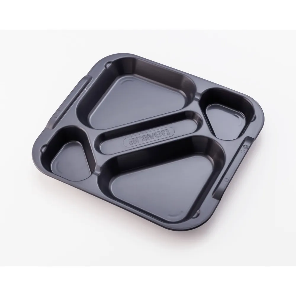 5-compartment food tray Grey Polypropylene (AR41050)