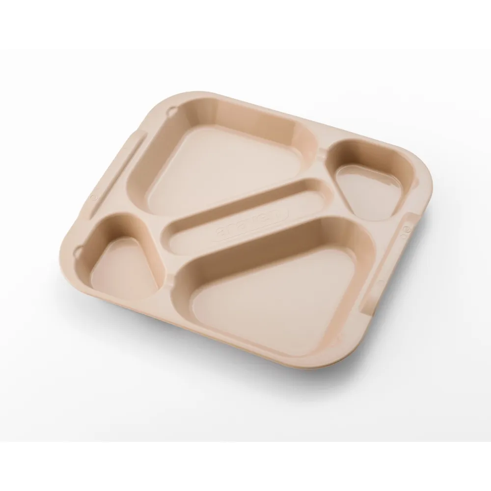 5-compartment food tray Beige Polypropylene (AR61050)