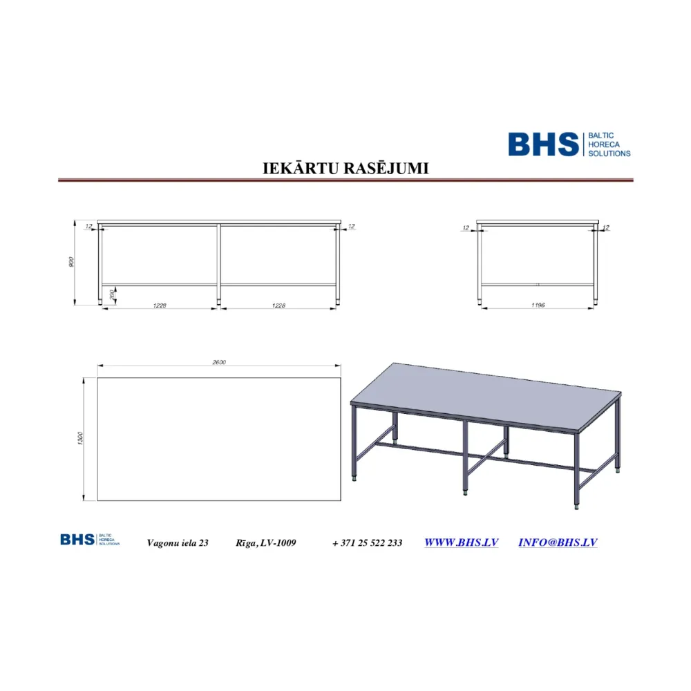Table de travail-îlot 2600 (RAS118)