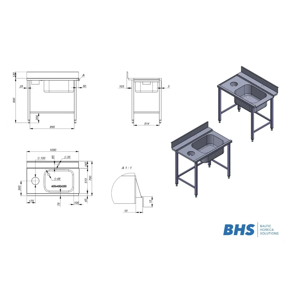 Prewash table (BHS-DL0-000-213/72/4)
