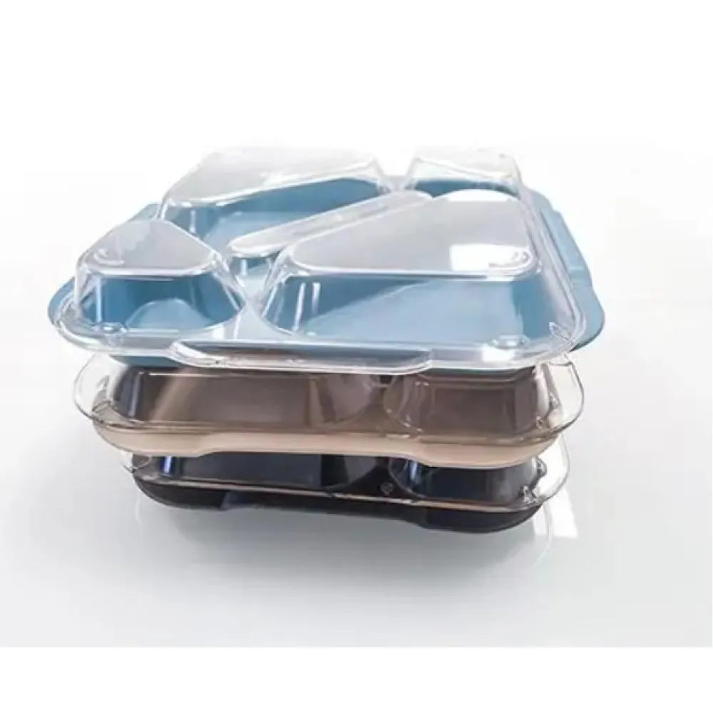 Couvercle pour plateau alimentaire à 5 compartiments, polycarbonate transparent (AR91052)
